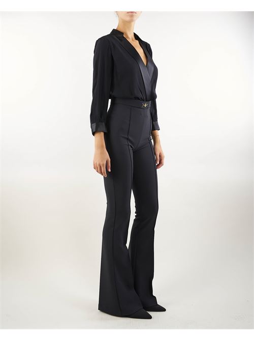 Viscose jumpsuit with crossed shirt and flared trousers with clamp Elisabetta Franchi ELISABETTA FRANCHI | Suit | TU00546E2110